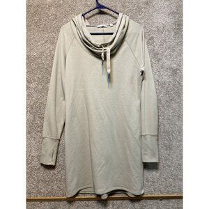 Athleta Womens Long-Sleeve Cowl Neck Tunic Dress Beige Size M